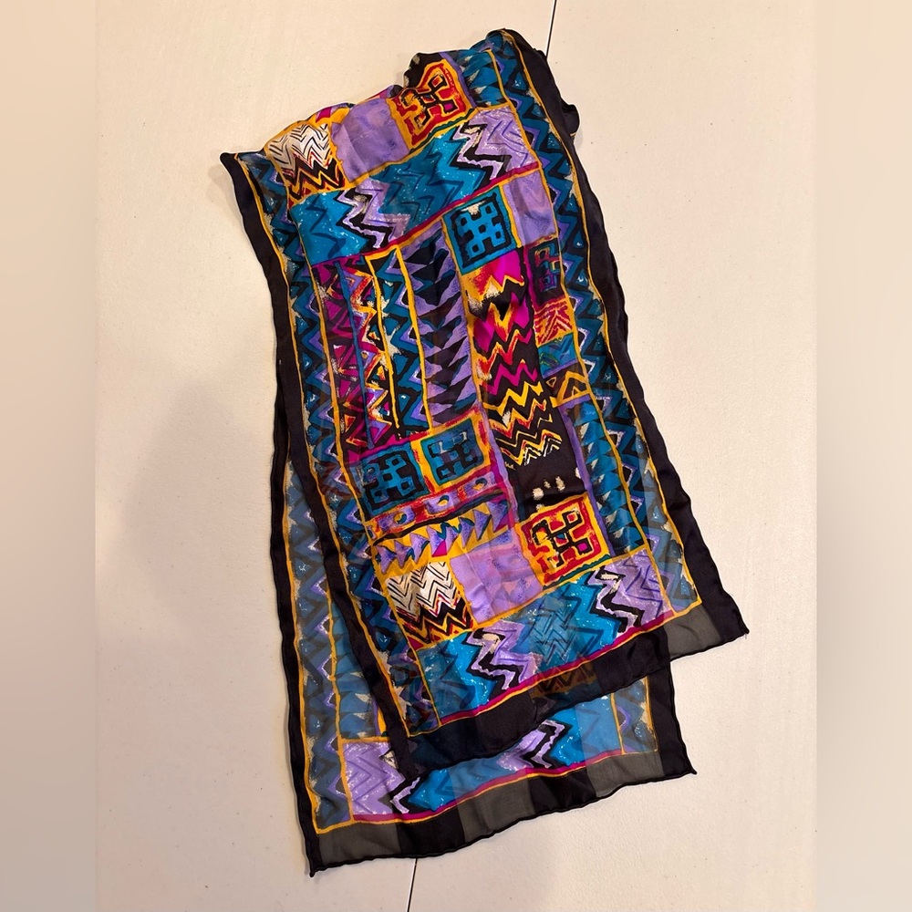 Women’s rectangular 100% silk scarf - image 1